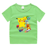 Children Pokemon Pikachu T Shirt Children's Summer Short Sleeve Casual Sports