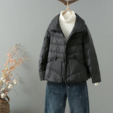 Women Winter Coats Puffer Jacket Down Coat Fall/Winter Stand-up Collar Thermal Light Thin Short Down Jacket Coat