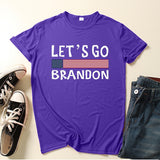 Let'S Go Brandon T Shirt Letter Short Sleeve Printed Fashion T-Shirt