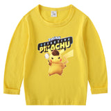 Children Pokemon Pikachu Hoodie Spring and Autumn Bottoming Shirt Boys' T-shirt