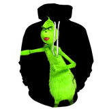 Grinch Hoodie 3D Printed Hood Personality Sweater