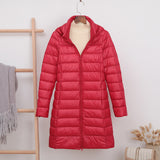 Women Winter Coats Puffer Jacket Down Coat Autumn and Winter Lightweight Women's Mid-Length Hooded Detachable Cap Lightweight Coat