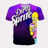 Homer Simpson Shirt Summer T-shirt Printed Loose Short Sleeve