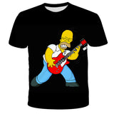 Homer Simpson Shirt Summer Cartoon Anime Print Casual round Neck Short Sleeve
