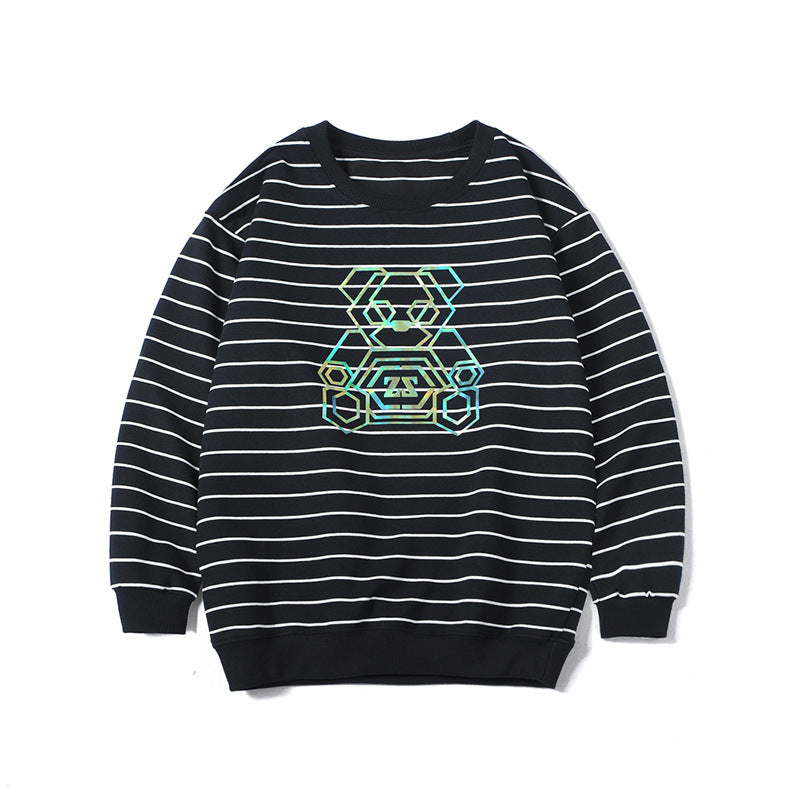 Children Boy Hoodie Spring Boy Long Sleeve Bathroom Striped Cartoon