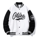 White Varsity Jacket Men's Spring and Autumn Workwear Jacket Youth Sports Baseball Uniform