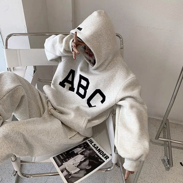 Fog Fear of God Essentials Hoodie ABC Flocked Printed High Street Loose Hoodies