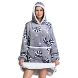 Hoodies Blankets Lengthen and Thicken Homewear Pajamas Flannel