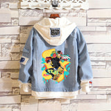 Comic Denim Jacket Men's and Women's Fashion Large Size Coat