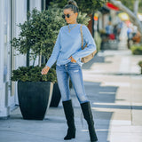 Women Fall Outfits Knitwear Autumn Winter Coat round Neck Long Sleeve Sweater