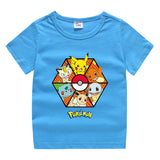 Children Pokemon Pikachu T Shirt Children Summer Clothing Short Sleeve T-shirt Male