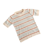 Summer Tops2021ins Hollow Out Children's Striped Knitted Short Sleeve Round Neck T-shirt