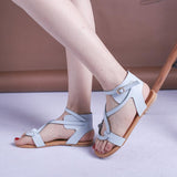 Women Open Toe Sandals Flats Large Size Sandals Women's Summer Casual