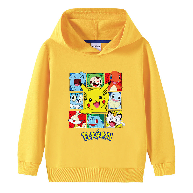 Children Pokemon Pikachu Hoodie Cotton Hooded Sweater