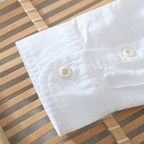 White Work Shirts Men's Casual Long-Sleeved Embroidered Square Collar Shirt