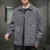 Corduroy Varsity Jacket Men's Autumn and Winter Lapel Corduroy Jacket Menswear Autumn Clothes Top Clothes