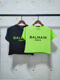 T Shirt Balmain Spring/Summer Flocking Letter Jacket Cotton Short T-shirt