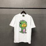 Drew House Cartoon Little Dinosaur Pattern Short Sleeve High Street Fashion Brand Couple Loose T-shirt Men