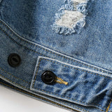 Paisley Denim Jacket Men's Lapel Denim Coat Jacket