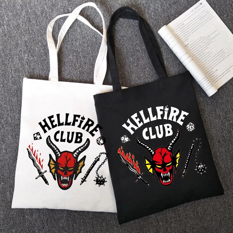 Stranger Things Hellfire Club Handbag Stranger Things 4 Canvas Bag Student Book Bag Shopping Bag Large Capacity Crossbody