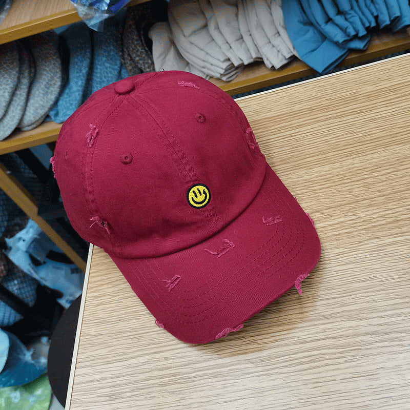Smiley Face Cap Baseball Cap Embroidered Peaked Cap