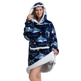 Hoodies Blankets Lengthen and Thicken Homewear Pajamas Flannel