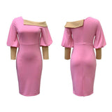 Nina Parker plus Size Dresses Sheath off-the-Shoulder plus Size Dress