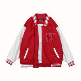 Vintage Letterman Jacket Robot Towel Embroidery Baggy Coat Men 'S And Women 'S Baseball Uniform Campus