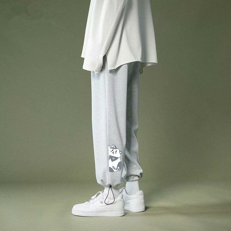 Men Pants Summer Loose Casual Pants Black Trousers