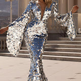 Olivia Wilde Dress Sexy Sequins Dress Silver Banquet Dress
