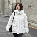 Women Winter Coats Puffer Jacket Down Coat New National Fashion Luminous Down Jacket Women's Short Street