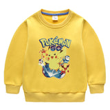 Children Pokemon Pikachu Hoodie Children's Fleece-Lined Sweater Boy plus Velvet Autumn and Winter Clothing Pikachu