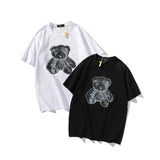 We11 Done T Shirts Teddy Bear Reflective Necklace Short Sleeve T-shirt for Men and Women