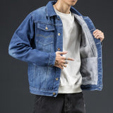 Men Denim Jacket Autumn and Winter Men's Coat Loose Jacket