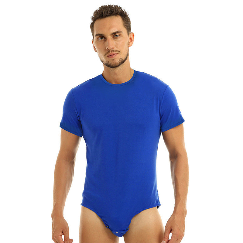 Rave Outfits Men Shorts 2 Piece Set Short Sleeve round Neck Men's Breathable Jumpsuit