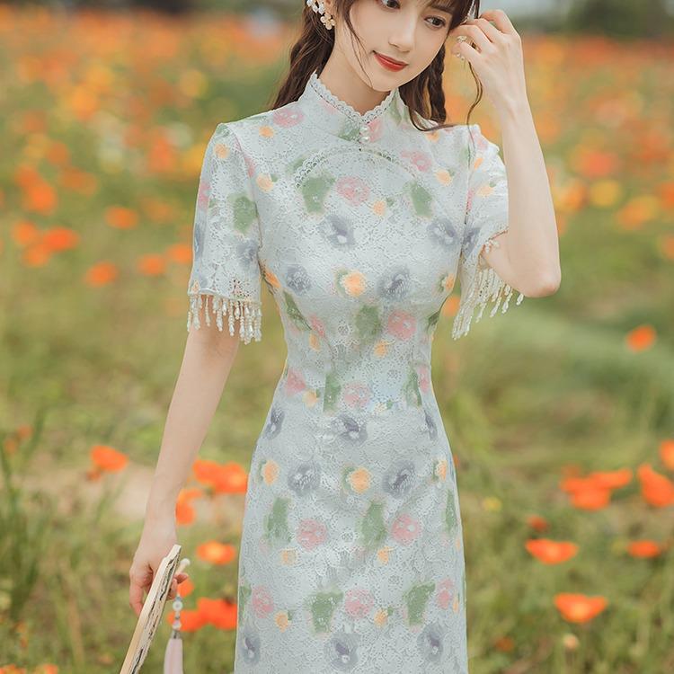Women cottagecore Dress Floral Dress Summer Retro Gentle Dress