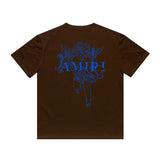 Amiri T Shirt Angel Sketch Printed Casual Hip Hop Short Sleeve T-shirt