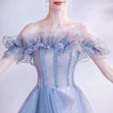 Women'S Evening Dress Ball Gown Princess Quinceanera Wedding Dresses Starry Sky Tutu Dress Birthday Evening Gown