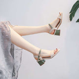 Nude Block Heel Peep Toe Sandals