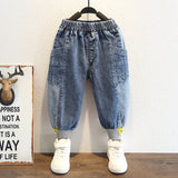Toddler Boys Pants Boys Spring Clothing Jeans Loose New Fashionable Children's Clothing Handsome Western Style Boy Spring Trousers