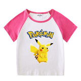 Children Pokemon Pikachu T Shirt Summer Clothing Short Sleeve T-shirt Cotton Leisure Sports
