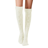 Winter Chunky Cable Thick Knit Thigh High Socks Long Stockings Boot Solid Color Knee Socks Mid-Calf Length Loose Socks