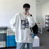 Men Sweatshirts round Neck Sweater Men's Spring and Autumn Long Sleeve Baggy Coat