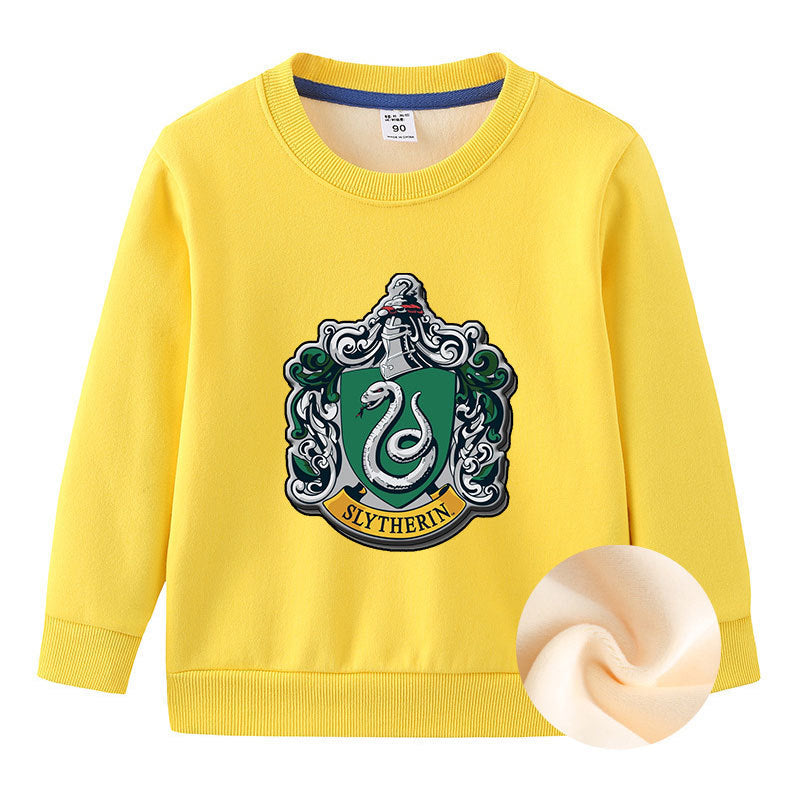 Children Boy Co Ord 2 Piece Set Fleece-Lined Thick Round Neck Children's Sweater