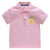 Children Pokemon Pikachu T Shirt Polo Cotton Baby T-shirt