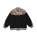 Cream Color Varsity Jacket Spring and Autumn Retro Oversize Baseball Uniform