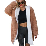 Women Winter Coats Women's Coat Lamb Wool Long Sleeve Hooded Jacket