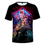 Stranger Things T Shirt Summer Stranger-Thing 3 3D Digital Casual Short Sleeve T-shirt