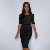Winter Formal Dresses Spring/Summer Cross V-neck Workplace Ol Advanced Sheath Dress