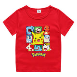 Children Pokemon Pikachu T Shirt Children Summer Clothing Short Sleeve T-shirt Male